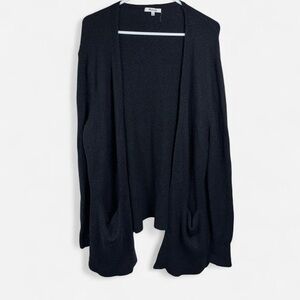 Madewell Black Merino Wool Alpaca Open Front Cardigan XL